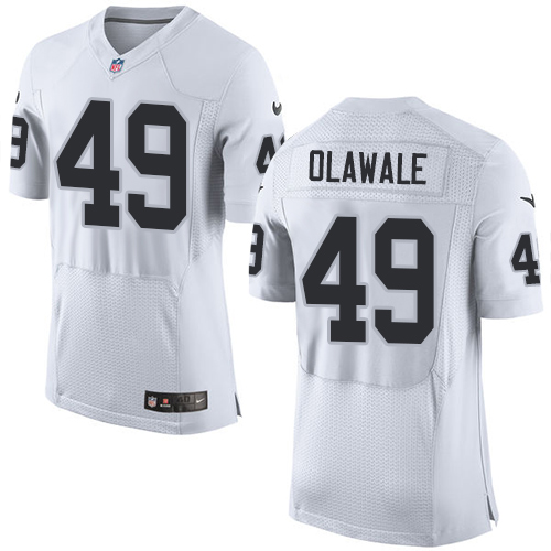 Men's Elite Jamize Olawale Nike Jersey White Road - #49 NFL Oakland Raiders